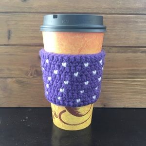 Handmade Purple Tiny Hearts Coffee/Tea Cozy